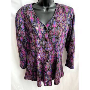 Vintage Judy Tops California Evening Jacket Blazer Purple 100% Cotton M Barbie